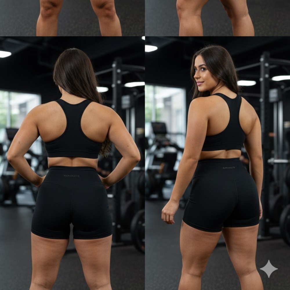 BUNDLE Alphalete Alphalux Force Shorts (2) Size Small Black & Slate gray V waist
